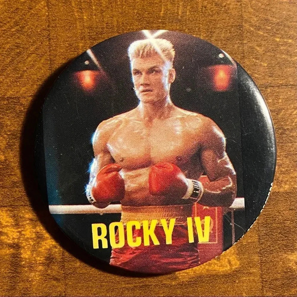 Vintage 1985 “Ivan Drago” Rocky IV Russian Boxer Pin Button - Picture 1 of 3